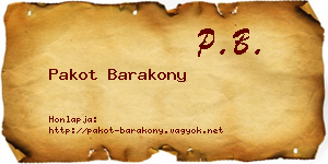 Pakot Barakony névjegykártya